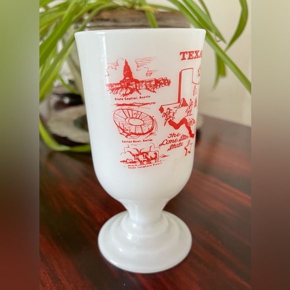 Vintage Milk Glass Texas Coffee Handled Mug - Picture 2 of 8